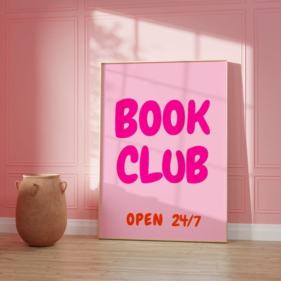 Book Club Retro Reading Corner Wall Art, Unframed Paper Print Size 8x12