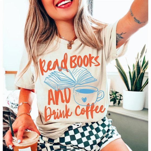 Book Club Shirt, Books And Coffee Tee, Book Lover Shirt, Bookworm Bookish Shirt, Subtle Reading Shirt, Summer Reading Shirt, Fall Reading Shirt
