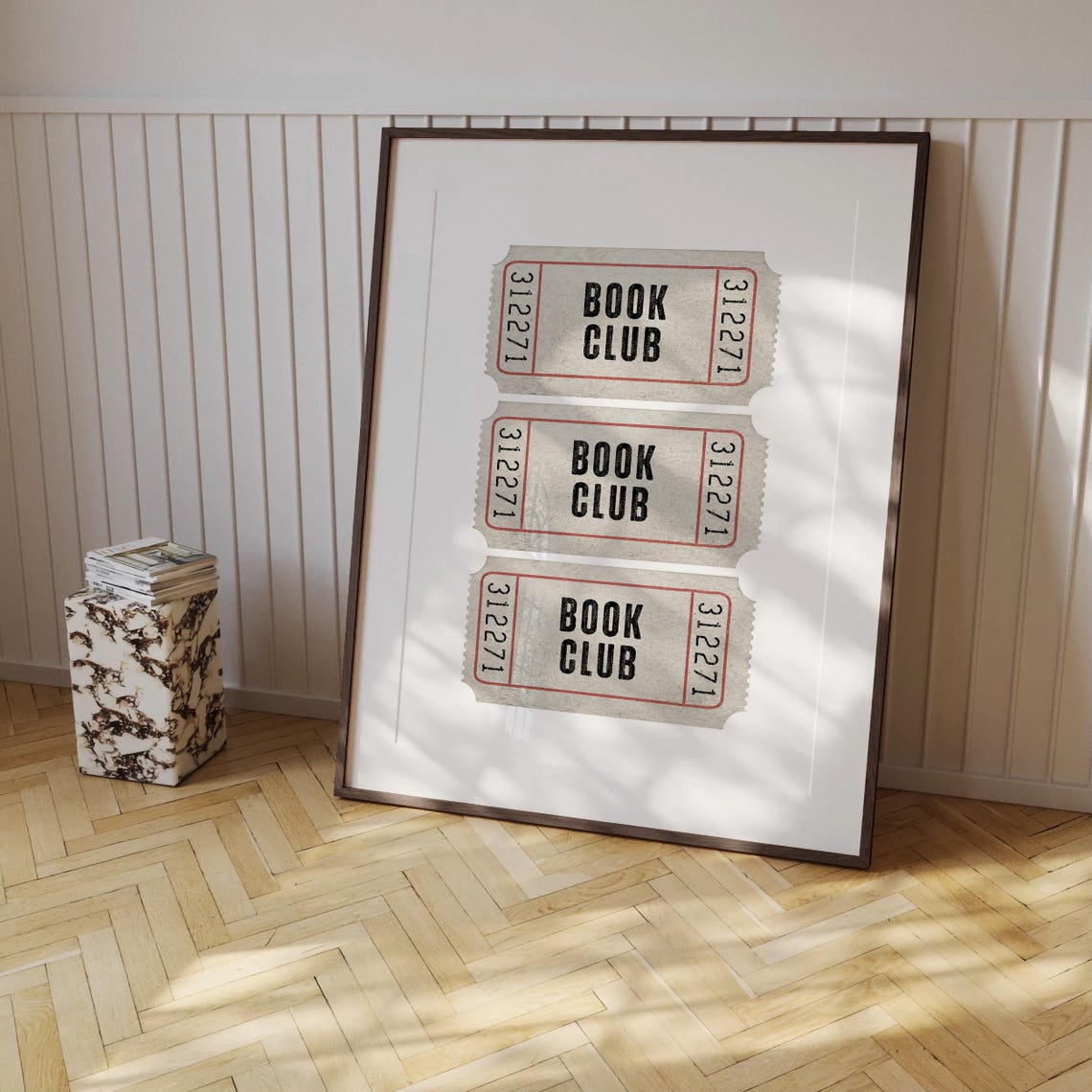 Book Club Vintage Ticket Poster, Retro, Living Room, Gallery Wall And ...