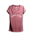 thumbnail image 1 of Book Club Women's Fashion Relaxed V-Neck T-Shirt Tee Heather Rouge X-Large, 1 of 3