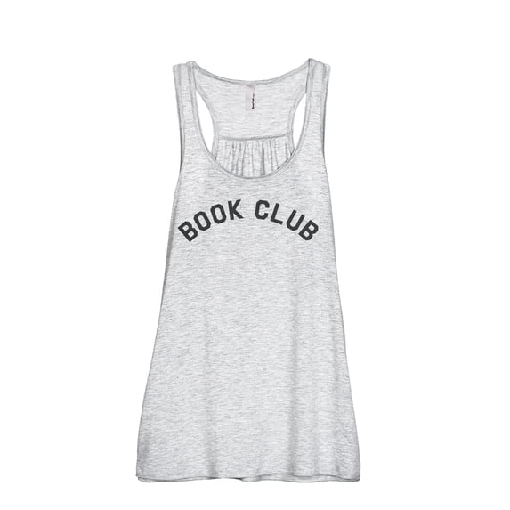Book Club Women's Fashion Sleeveless Flowy Racerback Workout Yoga Tank Top Sport Grey Large