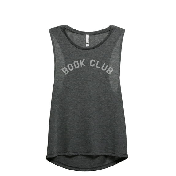 Book Club Women's Fashion Sleeveless Muscle Workout Yoga Tank Top Charcoal Grey Medium
