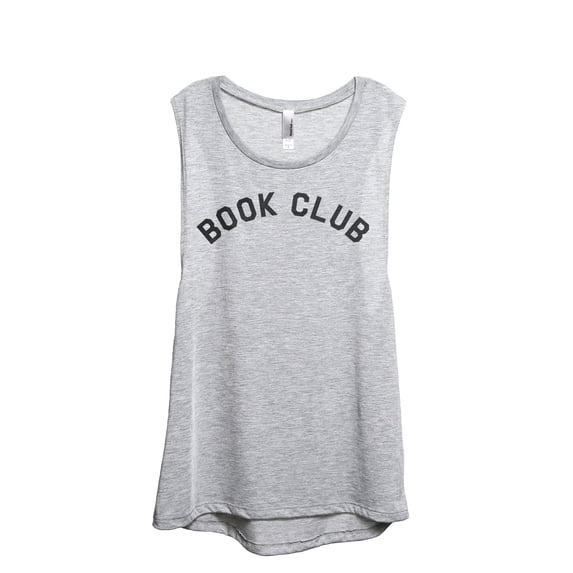 Book Club Women's Fashion Sleeveless Muscle Workout Yoga Tank Top Sport Grey Large