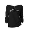 thumbnail image 1 of Book Club Women's Fashion Slouchy 3/4 Sleeves Raglan Lightweight Sweatshirt Black Large, 1 of 3