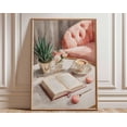 thumbnail image 1 of Book Coffee Pink Reading Nook Wall Art Print, Unframed Paper Poster 11x14in, 1 of 4