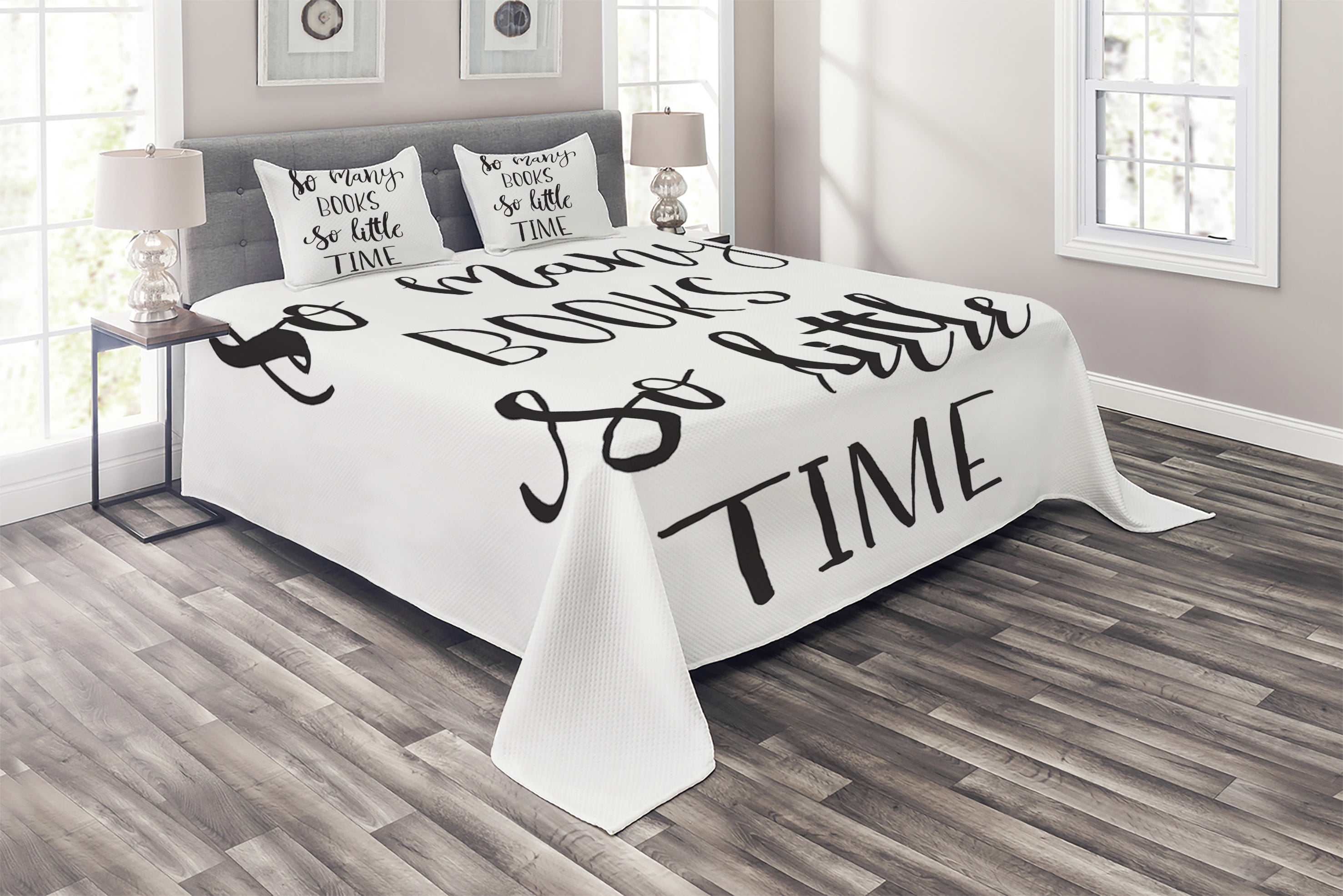 Book Coverlet, Inspirational Words Brush Lettering Print of So Many