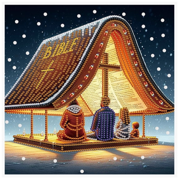 Book Cross House Diamond Art Painting Kit