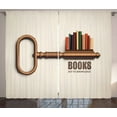 thumbnail image 1 of Ambesonne Book Curtains 2 Panel Set, Key to Knowledge Theme, 108" x 96", Multicolor, 1 of 3
