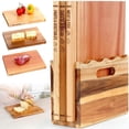thumbnail image 1 of Book Cutting Board Set of 3 with Stand-The Cutting Board Library, Solid Wood Book-Shaped Boards for Serving & Display, Labeled Meat & Fish, Bread & Cheese, Fruits&Vegetables-Decorative Cutting Boards, 1 of 9