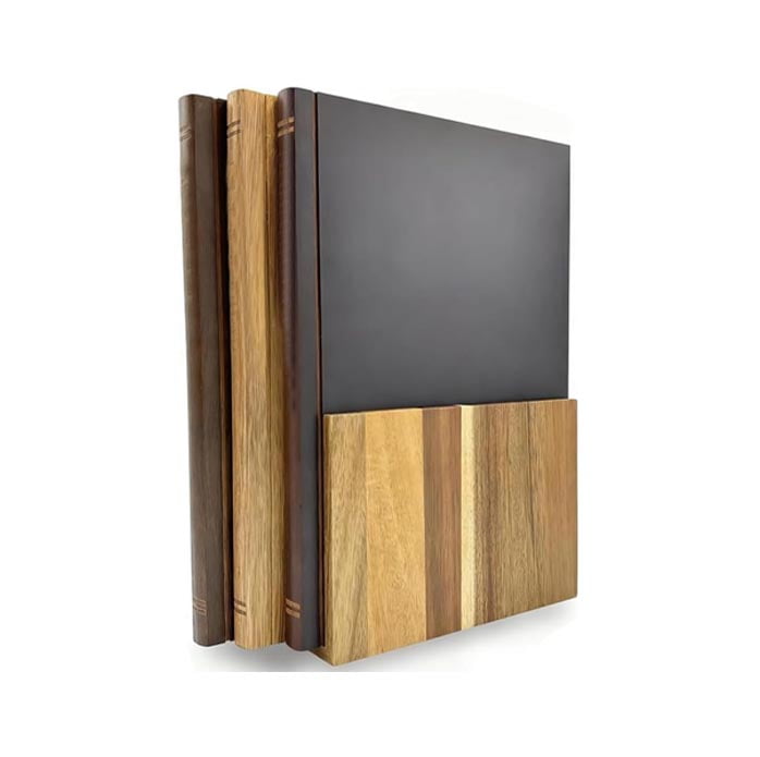 Book Cutting Board Set, Cutting Boards That Look like Books, Solid Walnut Cutting Board Book Set with Stand, Book Shaped Cutting Board Disguise Your Cutting Boards as Vintage Books