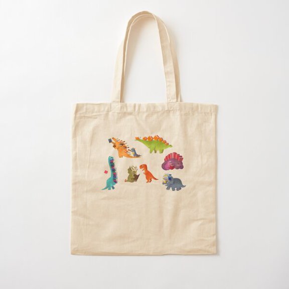 Book Dinosaurs Cotton Tote Bag Canvas Tote Bag, Family Gift For Mother, Her
