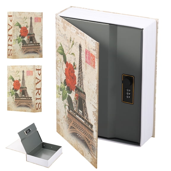 Book Diversion Safe Book Safe with Combination Lock 10.43" × 7.87" × 2.56" Hidden Storage Diversion Box for Cash Phone Passport Valuable Hidden Combination Lock Cash Money Box