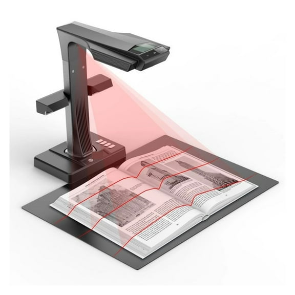 Book Document Scanner Portable 24MP Camera, A3 Size With Smart OCR Led Table Desk Lamp For Family Home Office ,Built-In Convenience