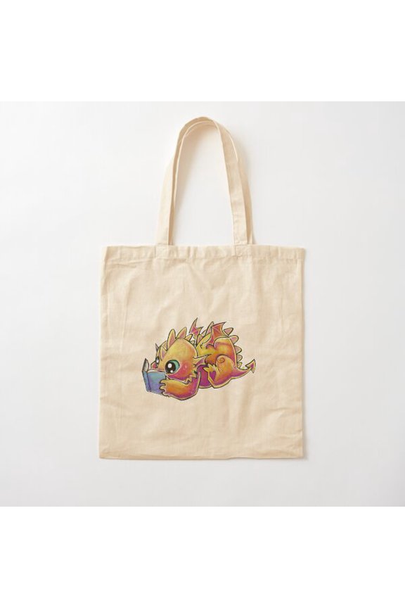 Book Dragon Design 9 Canvas Tote Bags, Reusable Shopping Bag