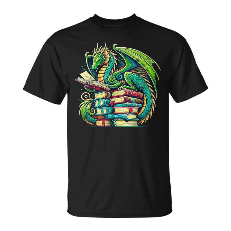 Book Dragon Reading Lover TShirt - Walmart.com