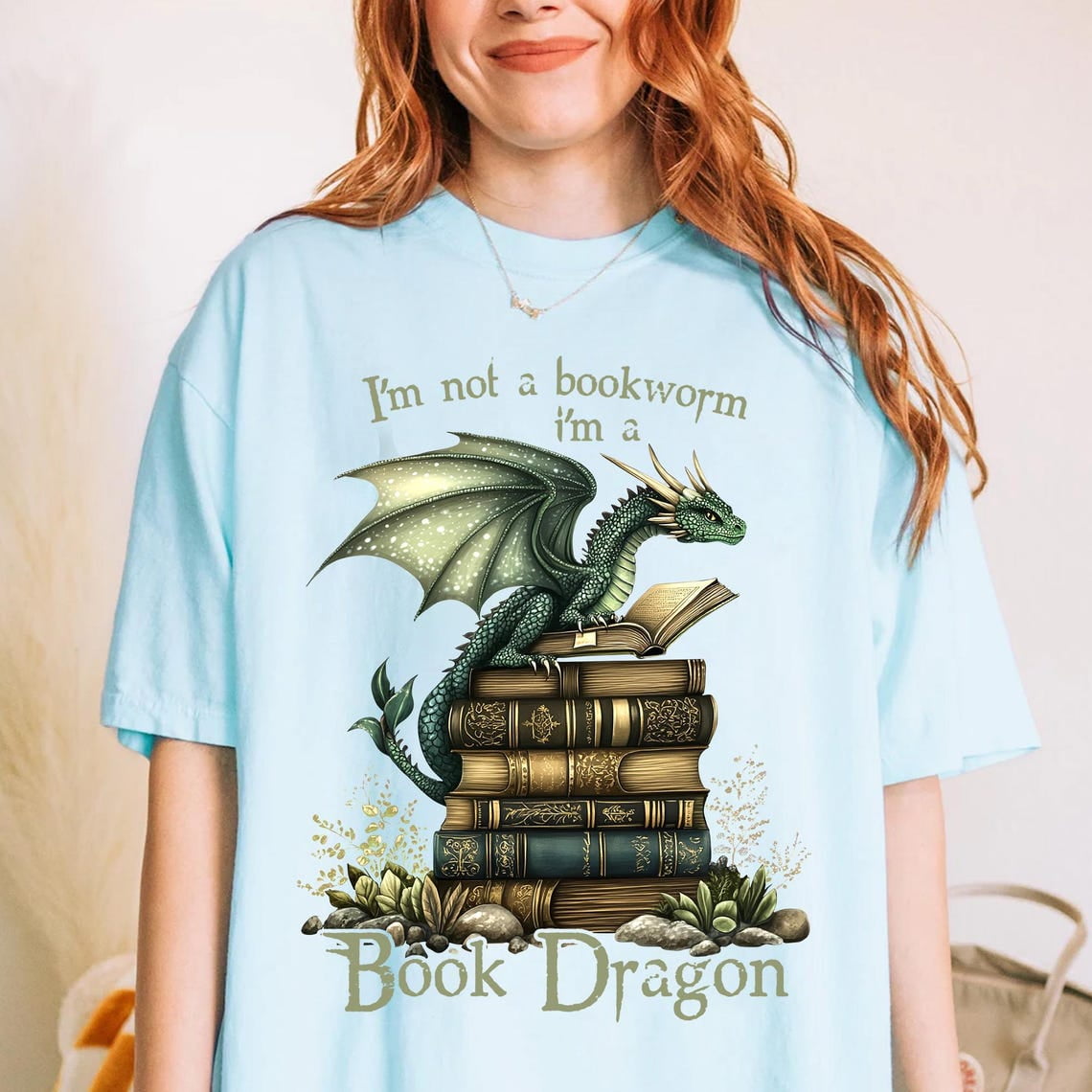 Book Dragon TShirt Fantasy Reader Tee All Size S5Xl