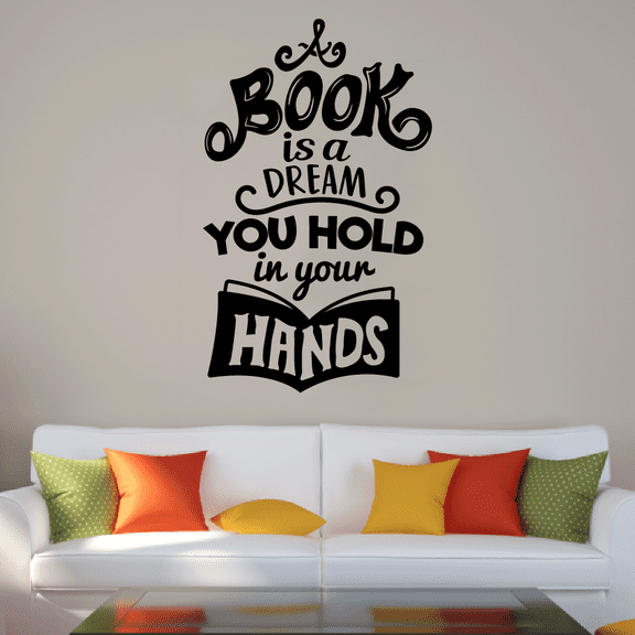Book Is A Dream Classroom Wall Decals Stickers Education Educational Quotes for Teachers Students School Room Nursery Kindergarten Library Home Art Decals Wall Art Vinyl Decoration Size (10x8 inch)