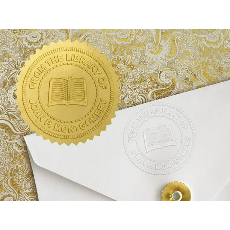 Iteal Customized Custom Hand Embosser Stamp Library Embossing Seal Stamp  Stamp Book Embosser Personalized Logo Picture Graduation Office Envelopes