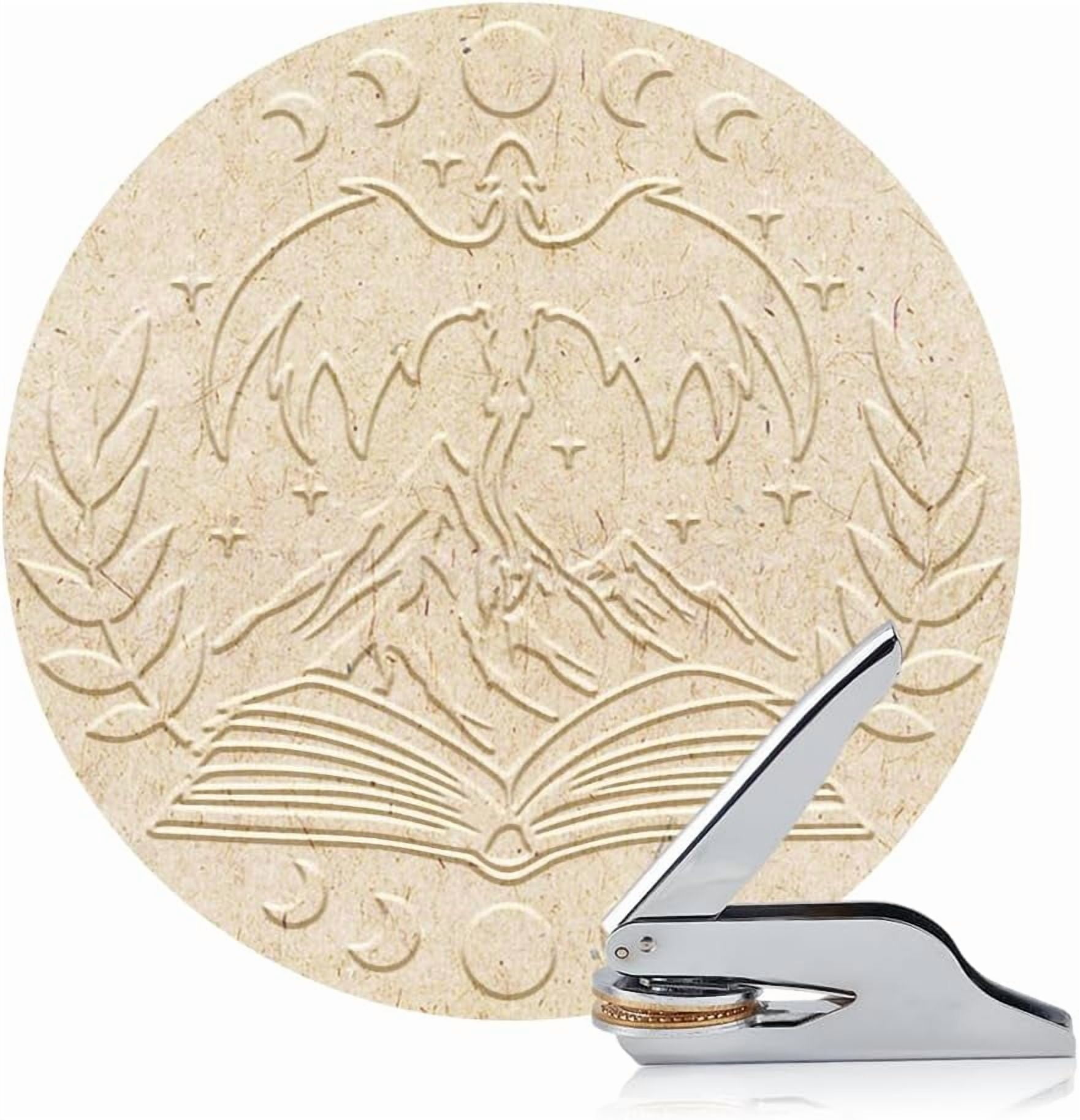 Book Embosser Personalized Book Dragon Pattern Book Stamp Durable Library Stamp with Handle Set for Books Library Envelopes Documents Invitation