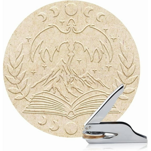 Book Embosser Personalized Book Dragon Pattern Book Stamp Durable Library Stamp with Handle Set for Books Library Envelopes Documents Invitation