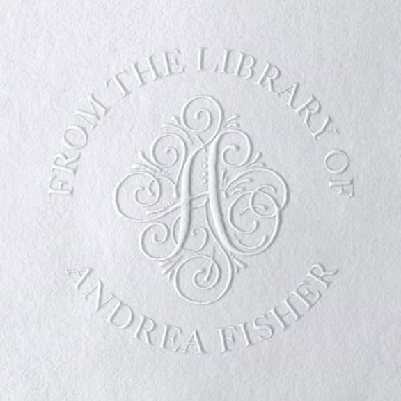 Book Embosser Personalized with Fancy Monogram Initial in Center, Custom Round Library Book Embossing Tool, Teacher School Book Stamp, Ex Libris Embosser, Gift for Book Lover$$Art & Craft