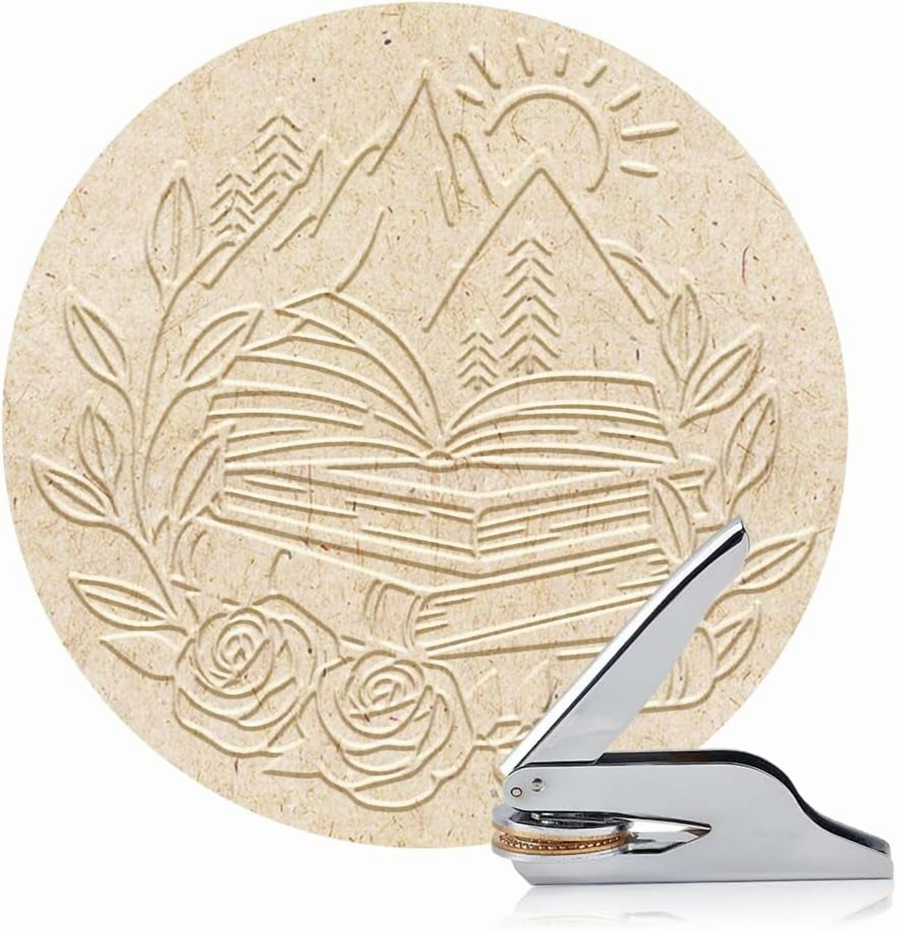 Book Embosser Personalized Mountain Book Pattern Book Stamp Durable Library Stamp with Handle Set