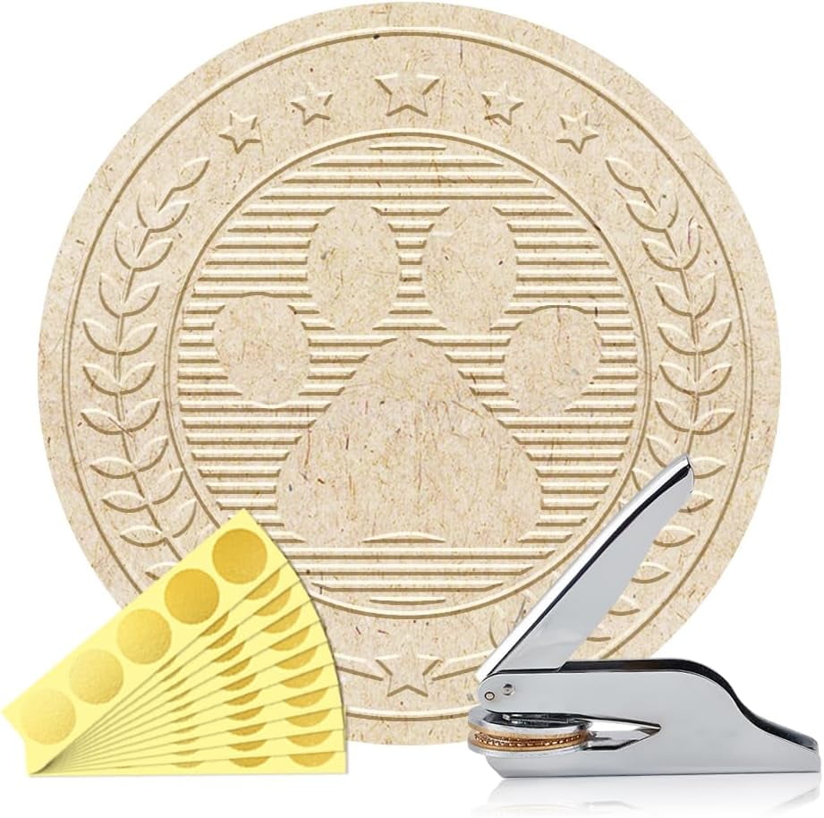 Book Embosser Personalized Paw Pattern Book Stamp Durable Library Stamp with Handle Set