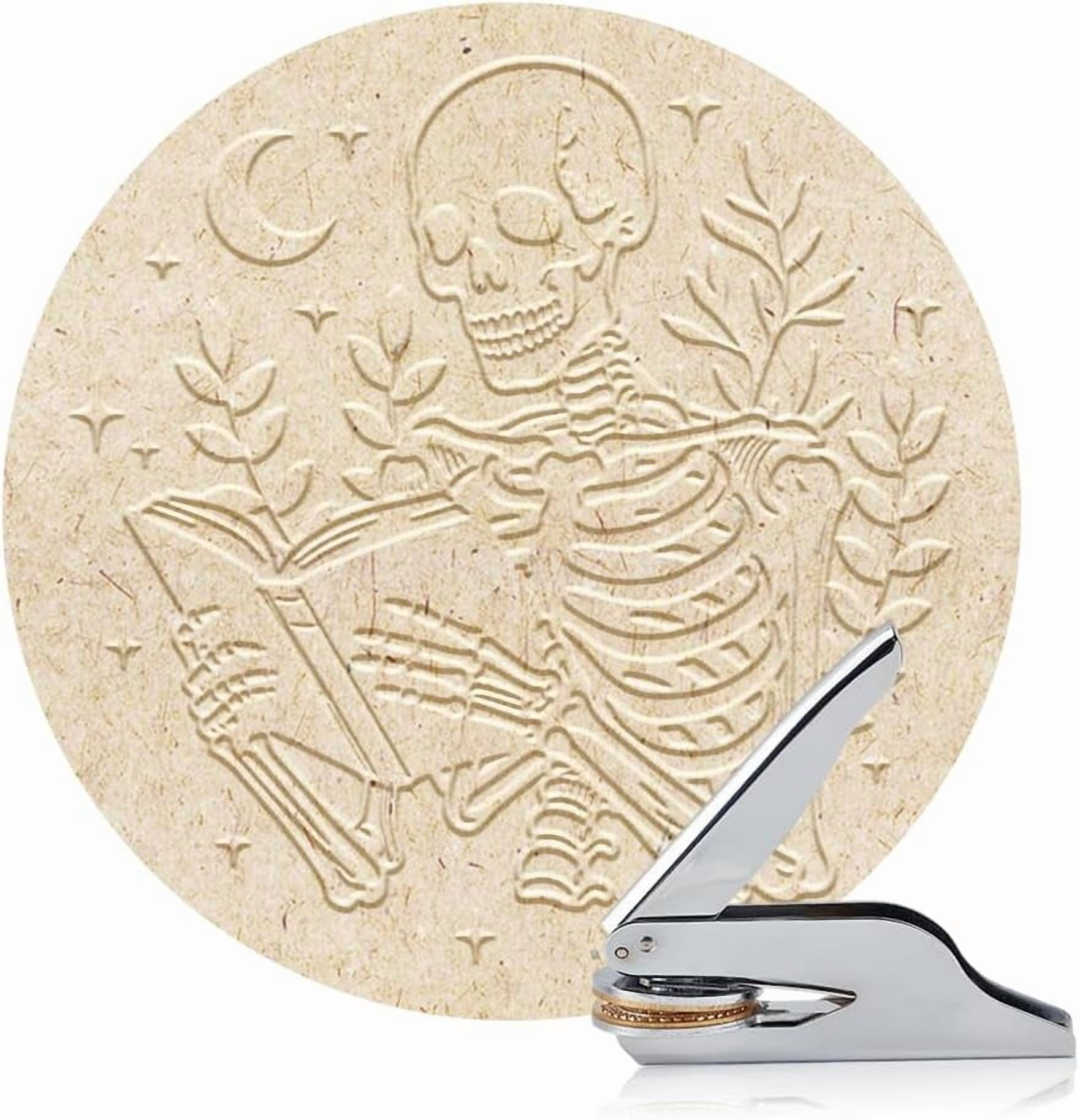Book Embosser Personalized Reading Pattern Book Stamp Durable Library Stamp with Handle Set