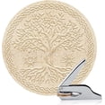 thumbnail image 1 of Book Embosser Personalized Tree of Life Pattern Book Stamp Durable Library Stamp with Handle Set for Books Library Envelopes Documents Invitation Gold, 1 of 9