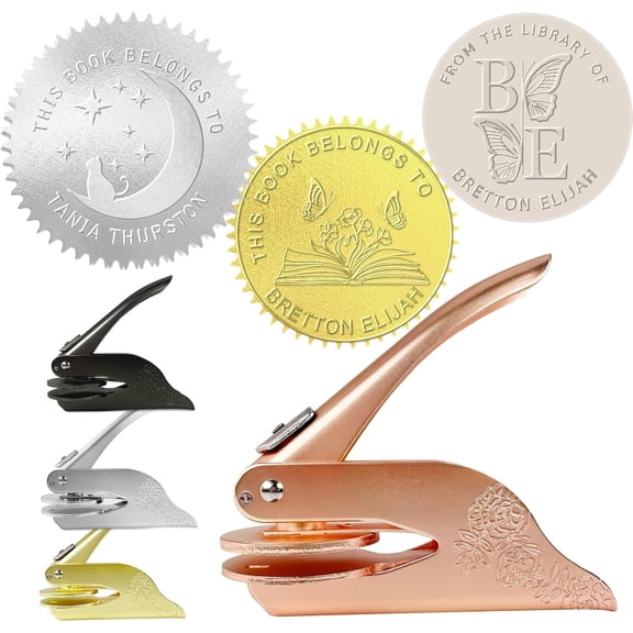 Book Embosser Personalized from The Library of Custom Library Book Stamp Customized Floral Steel Embosser Seal for Book Readers