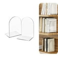 thumbnail image 1 of Book Ends,Acrylic Clear Magazines Ends,Non Skid Documents Holders Arch Shape Heavy Duty Bookends Stoppers for Movies,CDs,Video Games, 1 of 6