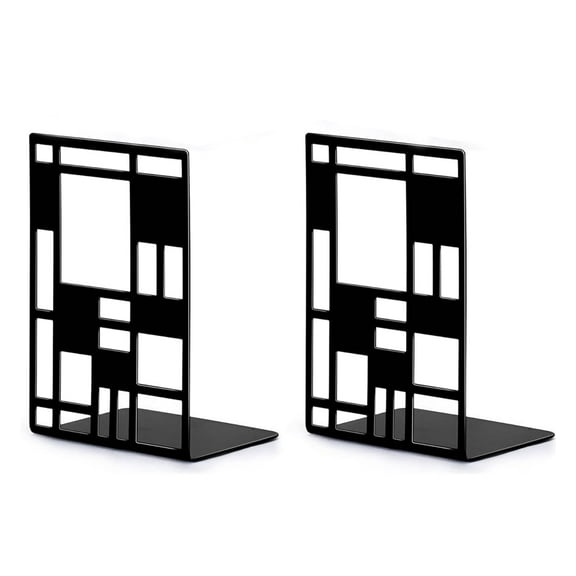 Book Ends, Bookends, Book Ends for Shelves, Bookends for Heavy Books, Book Divider Decorative Holder, Metal Heavy Duty Bookend 1 Pair, Abstract Art Desgin Book Stopper Supports for Office, Home