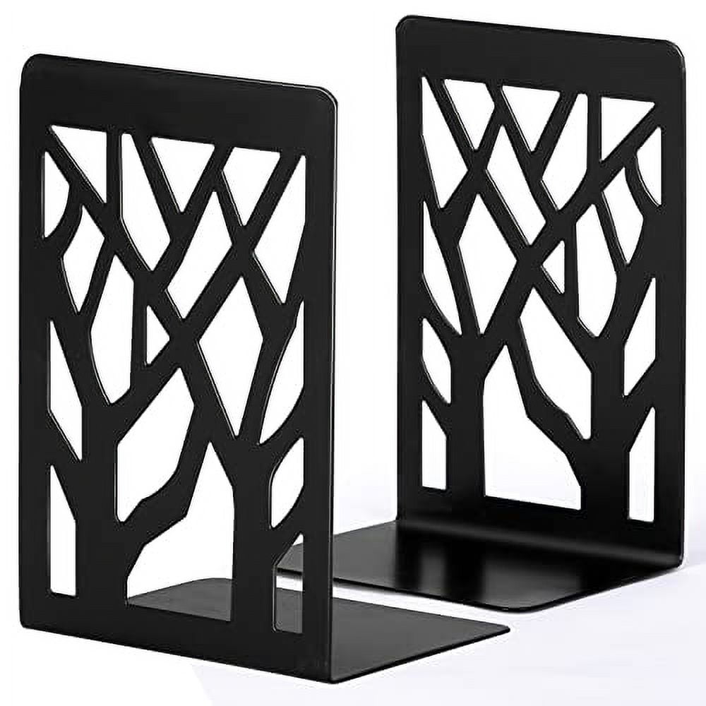Elegant Black Metal Bookends for Heavy Books and Decor