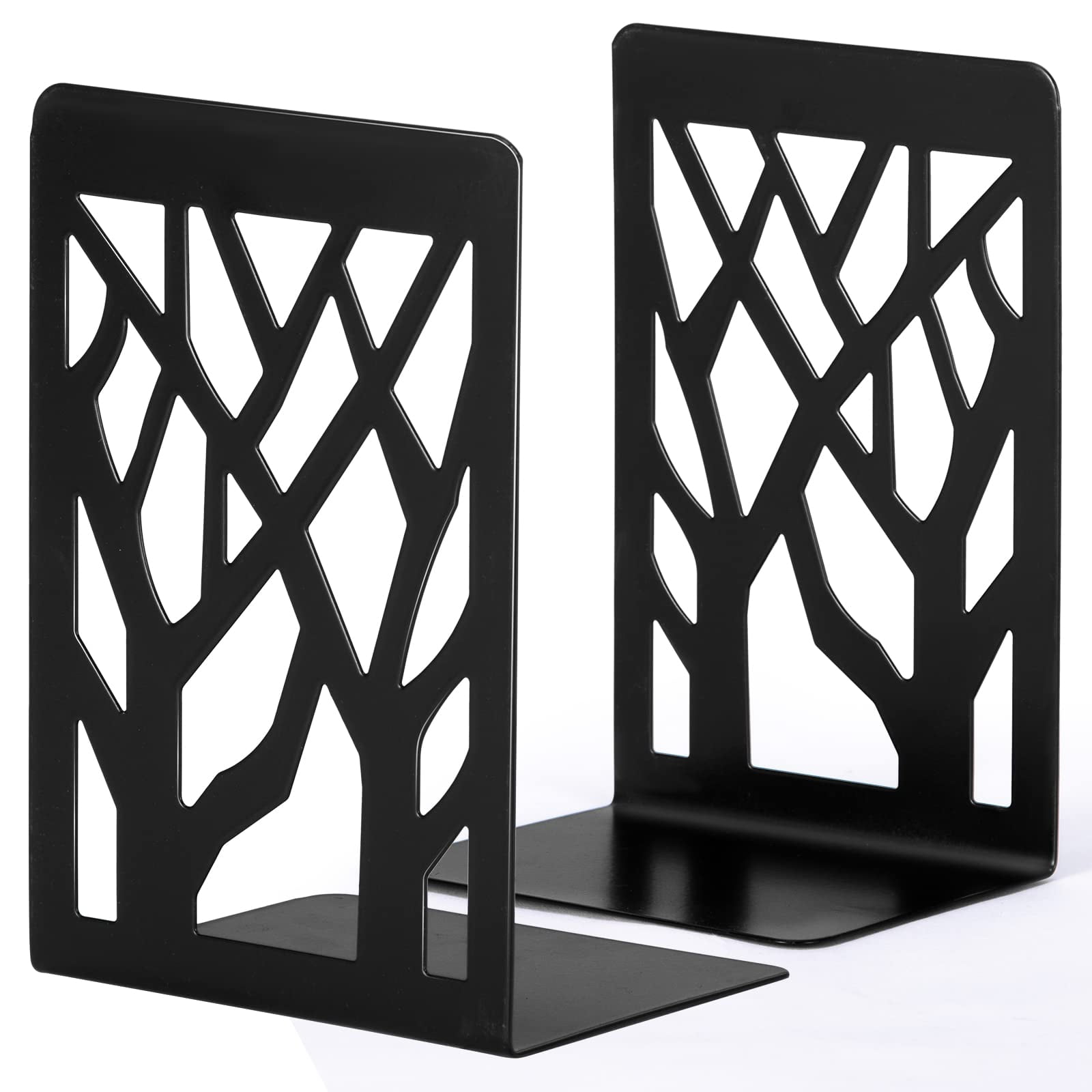 Elegant Black Metal Bookends for Heavy Books and Decor