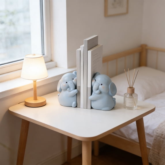 Book Ends Cute Hug Ducks Decorative Bookends, Unique Book Ends To Hold Books Creative Resin Book Holder Stopper For Home Office Desk Bookshelf Decoration