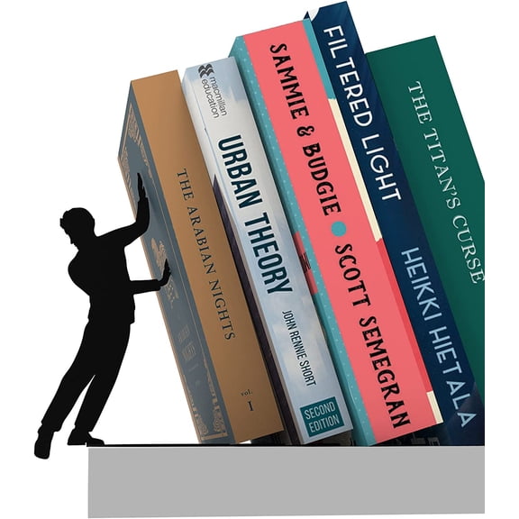Book Ends to Hold Books Heavy Duty - Hidden Metal Bookends for Shelves Desk - Bookend Book Holder for Home Decorative - Gift for Book End Lovers and home Décor (Supergal - Set of 2)