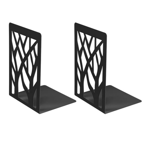 Book Ends Metal Bookends Supports Book Stoppers Black(1 Pairs)