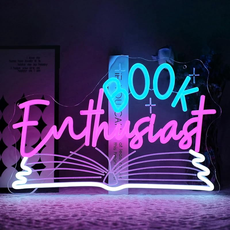 Used Books Led Sign Book Enthusiast Neon Sign for Wall Decor Dimmable Books Led Neon Lights ...