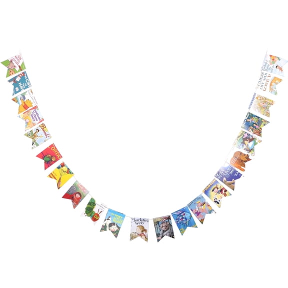 Crafter King Multi-color Paper Childrens Storybook Garland, 22 Count Happy Birthday Party Banner for Kids Room Decor