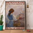 thumbnail image 1 of Book Girl She Reads Books As One Would Breathe Air Retro Metal Tin Signs Vintage Aluminum Sign for Home Room Metal Decor 8x12 Inch, 1 of 5
