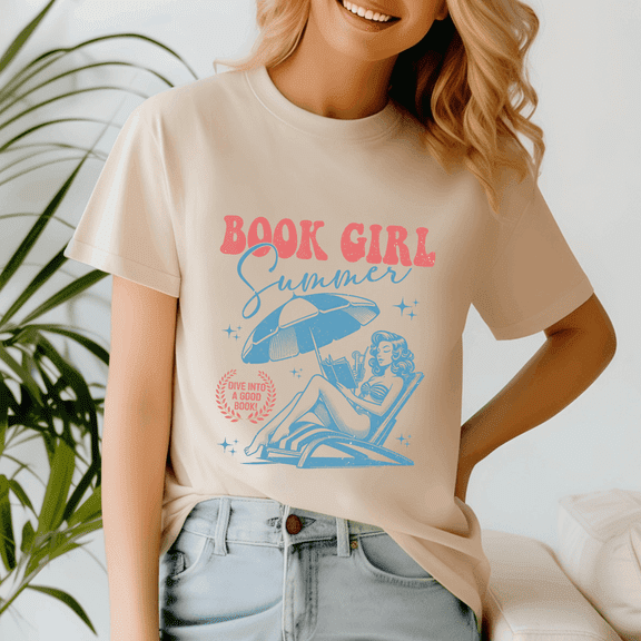 Book Girl Summer Shirt, Bookish TShirt,Beach Book Lover Summer Shirt, Girly Bookish Gift, Bookworm, Bookish Vacation Tee, Girl Reading Book Tshirt,Hot Girl Summer