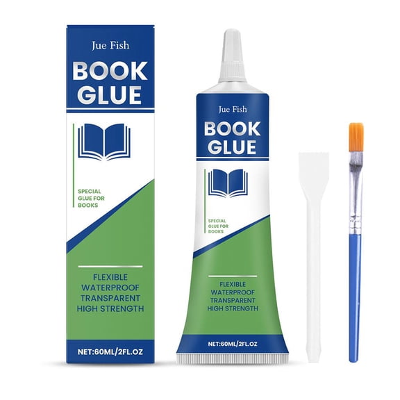 Book Glue, Clear Book Binding Adhesive, Dries Clear & Flexible Book Binding Glue Adhesive, Used for Bookbinding and Book Repair, Book Nook, Framing, Collages, Paper Art and Crafts