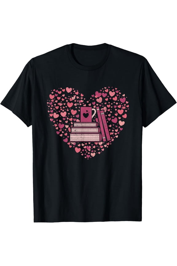 Book Heart Book Reader Gift Bookworm Nerd Love Reading T-Shirt