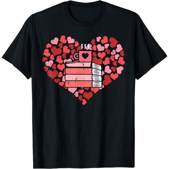 Book Heart Cute Read Book Reading Librarian Across America T-Shirt