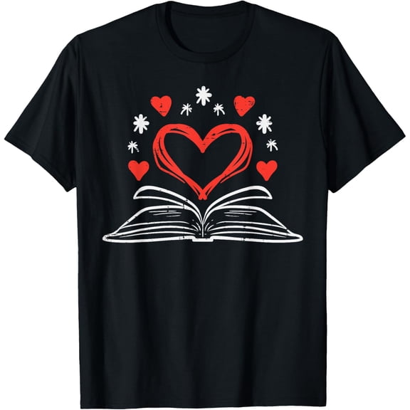 Book Heart Read Book Reading Librarian Men Women Kids T-ShirtBrand clothing, men and women can wear, black, white, gifts.