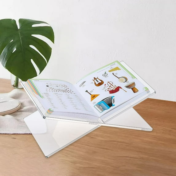 Book Holder Acrylic Book Stand for Open and Closed Books Reading Display Stand Recipe Holder for Notebook Conference Room Newspaper Large