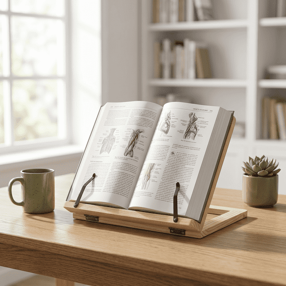 Book Holder Notebook Stand Reading Book Stand with 4 Adjustable Height for Textbook Music Books Tablet(12" × 9.5" )