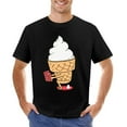 thumbnail image 1 of Book Ice Cream Men’s Graphic T-shirt Vintage Short Sleeve Sport Tee Black XS, 1 of 5