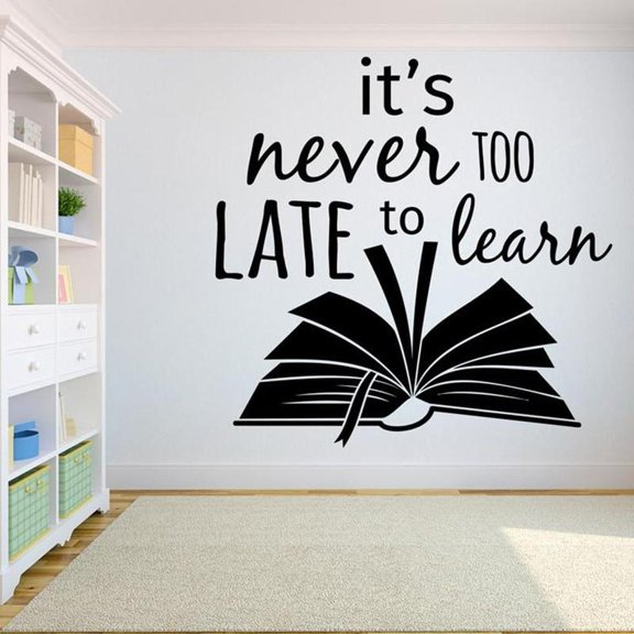 Book Kids Vinyl Wall Decal School Education Quote Reading Room Library Wall Stickers Bookstore Decoration Motivation Mural 42x42cm