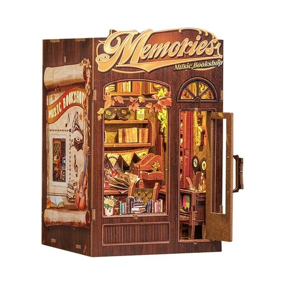 Book Kit - Diy Miniature Owl Bookstore House Kit, 3D Wooden Puzzle For S Teens Beginners, Dollhouse Library Bookshelf Decor, Creative Craft Gift With Manual, Includes